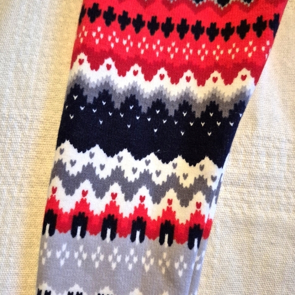 Gymboree Outlet girls size 2T fuzzy lined Fair Isle leggings, vguc - Picture 4 of 5
